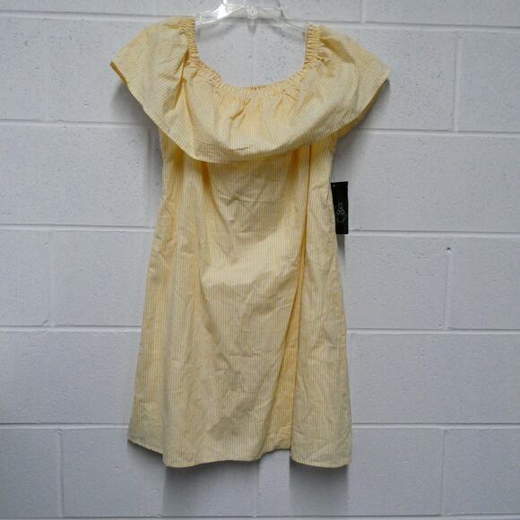 PerSeption Concept Women's Small Wear it two ways Dress yellow white stripes - Picture 2 of 7